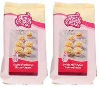 FunCakes Mix pour Crème au Beurre Meringue Suisse: facile à utiliser, crémeux, parfait pour la décoration de gâteaux, la couverture et le remplissage, la garniture sur les cupcakes. 400 g. (Lot de 2)