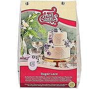FunCakes Mix pour Dentelle - Préparation Facile pour Décorations Comestibles en Dentelle au Goût Caramel, Sans Gluten - 400 g