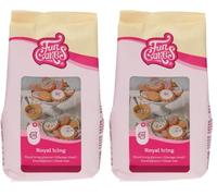 FunCakes Mix pour Glaçage Royal, facile à utiliser, pour la décoration de gâteaux et de biscuits, beau glaçage, ajoutez uniquement de l'eau, Halal. 450 g (Lot de 2)