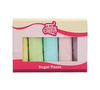 FunCakes Multipack de couleurs pastel : facile à utiliser, lisse, souple, doux et souple, parfait pour la décoration de gâteaux, halal, casher et sans gluten. 5 couleurs, 5 x 100 g