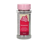 FunCakes Nonpareils Argent: Sprinkles de gâteau, bon goût, parfait pour la décoration de gâteaux, des centaines et des milliers de sprinkles. 80 g.