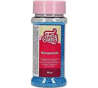 FunCakes Nonpareils Bleu : Cake Sprinkles, bon goût, parfait pour la décoration de gâteaux, des centaines et des milliers de Sprinkles. 80 grammes.