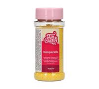 FunCakes Nonpareils Jaune: Sprinkles de gâteau, bon goût, parfait pour la décoration de gâteaux, des centaines et des milliers de sprinkles. 80 g.
