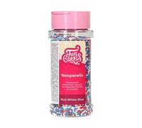 FunCakes Nonpareils Rouge-Blanc-Bleu: Sprinkles gâteau, Bon Goût, Parfait pour la Décoration de Gâteau, des centaines et des milliers de Sprinkles. 80 g.