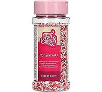 FunCakes Nonpareils Lots of Love: Sprinkles gâteau, un bon goût, parfait pour la décoration de gâteaux, des centaines et des milliers de sprinkles. 80 g.