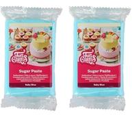 FunCakes Pâte à Sucre Baby Blue: facile à utiliser, lisse, flexible, douce et pliable, parfaite pour la décoration de gâteaux, halal, casher et sans gluten. 250 g (Lot de 2)