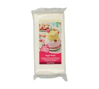 FunCakes Pâte à Sucre Bright White: facile à utiliser, lisse, flexible, douce et pliable, parfaite pour la décoration de gâteaux, halal, casher et sans gluten. 1 kg