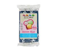 FunCakes Pâte à Sucre Demin Bleu Facile à Utiliser Lisse Flexible Doux Décoration de Gâteaux Halal Casher sans Gluten 250 g