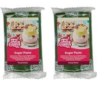 FunCakes Pâte à Sucre Forest Green: facile à utiliser, lisse, flexible, douce et pliable, parfaite pour la décoration de gâteaux, halal, casher et sans gluten. 250 g (Lot de 2)