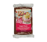 FunCakes Pâte à Sucre Maroon Brown: facile à utiliser, lisse, flexible, douce et pliable, parfaite pour la décoration de gâteaux, halal, casher et sans gluten. 250 g