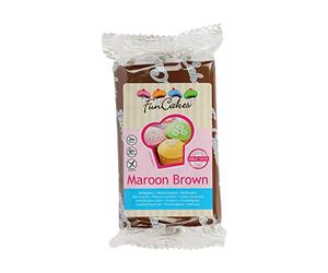 FunCakes Pâte à Sucre Marron Facile à Utiliser Lisse Flexible Doux Décoration de Gâteaux Halal Casher sans Gluten 250 g - Lot de 4
