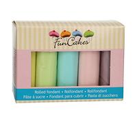 FunCakes Pâte à Sucre Multipack Pastel Facile à Utiliser Flexible Parfait pour Décorer Gâteaux Halal/Casher sans Gluten Jaune/Rose/Vert/Bleu/Lilas 500g FC97015