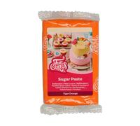 FunCakes Pâte à Sucre Tiger Orange: facile à utiliser, lisse, flexible, douce et pliable, parfaite pour la décoration de gâteaux, halal, casher et sans gluten. 250 g