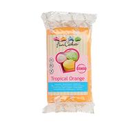 FunCakes Pâte à Sucre Tropical Orange Facile à Utiliser Lisse Flexible Doux/Flexible Parfait pour Décoration de Gâteaux Halal Casher sans Gluten 270 g