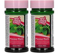 FunCakes Pâte Aromatisante Green Mint: Arômes alimentaires, bon goût, parfait pour la décoration de gâteaux, convient pour la pâte et les garnitures. 100g. (Lot de 2)