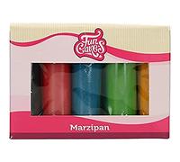 FunCakes Pâte d’amande Multipack Couleurs essentielle: in et ferme, parfait pour la décoration de gâteaux. Sans halal, casher et sans gluten. 5 couleurs: jaune, vert, bleu, rouge, noir. 5 x 100 g