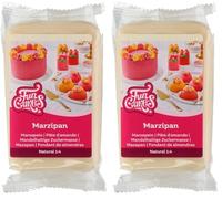 FunCakes Pâte d’amande Naturel (1:4): facile à utiliser, goût délicieux, flexible et lisse, facile à dérouler, fin et ferme, parfait pour la décoration de gâteaux, halal, casher et sans gluten. 250 g.