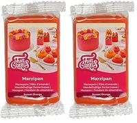 FunCakes Pâte d’amande Orange Sunset: facile à utiliser, goût délicieux, flexible et lisse, facile à dérouler, fin et ferme, parfait pour la décoration de gâteaux, halal, casher et sans gluten. 250 g.