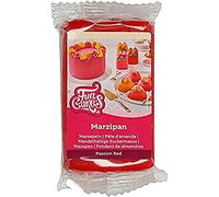 FunCakes Pâte d’amande Passion Red: facile à utiliser, goût délicieux, flexible et lisse, facile à dérouler, fin et ferme, parfait pour la décoration de gâteaux, halal, casher et sans gluten. 250 g.
