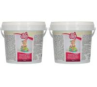 FunCakes Pâte de Modelage Blanc: parfaite pour modeler des figurines, des décorations de gâteaux et des volants. Solide, lisse et flexible. Halal, casher et sans gluten. 1 kg. (Lot de 2)