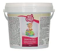 FunCakes Pâte de Modelage Blanc: parfaite pour modeler des figurines, des décorations de gâteaux et des volants. Solide, lisse et flexible. Halal, casher et sans gluten. 1 kg.
