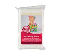 FunCakes Pâte de Modelage Blanc: parfaite pour modeler des figurines, des décorations de gâteaux et des volants. Solide, lisse et flexible. Halal, casher et sans gluten. 250 g.