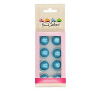 FunCakes Pearl Choco Balls Bleu Prêt à l'Emploi Décoration de Gâteaux Parfait Cupcakes/Plus Saveur Délicieuse de Chocolat Certifié sans Gluten 40 g