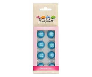 FunCakes Pearl Choco Balls Bleu Prêt à l'Emploi Décoration de Gâteaux Parfait Cupcakes/Plus Saveur Délicieuse de Chocolat Certifié sans Gluten 40 g