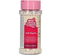 FunCakes Perles en Sucre Medium White: sprinkles gâteau, bon goût, parfait pour la décoration de gâteaux, perles de sucre comestibles. 60 g.