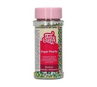 FunCakes Perles en Sucre Moyennes Harlequin Métallique: sprinkles gâteau, bon goût, parfait pour la décoration de gâteaux, perles de sucre comestibles. 80 g.