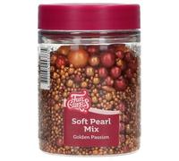 FunCakes Perles Moelleuses Mix Golden Passion: sprinkles gâteau, bon goût, impeccable pour la décoration de gâteaux, perles de sucre tendre comestibles 80 g