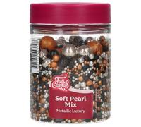 FunCakes Perles Moelleuses Mix Metallic Luxury: sprinkles gâteau, bon goût, impeccable pour la décoration de gâteaux, perles de sucre tendre comestibles 80 g