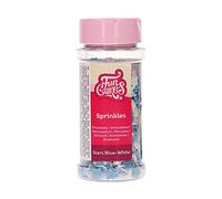 FunCakes Petites Étoiles Bleu/Blanc: Sprinkles gâteau, Bon Goût, Parfait pour la Décoration de Gâteau, Sprinkles Cupcake. 55 g.