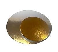 FunCakes Plateaux à Gâteau Or/Argent Rond 26 cm: Carte de gâteau ronde, idéale comme planche à gâteau ou gâteaux en couches, de haute qualité, 3 pièces.