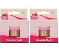 FunCakes Poudre Alimentaire Scintillante Golden Ginger: Poudre colorante scintillante brillante alimentaire, pour la décoration de gâteaux, certifiée Halal (Lot de 2)