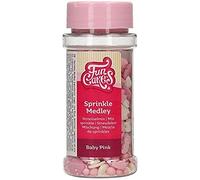 FunCakes Sprinkle Medley Baby Pink: Décorations en Sucre, Bon Goût, pour Décorer les Gâteaux et Cupcakes, Sprinkle Mix 50 g