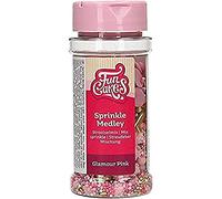 FunCakes Sprinkle Medley Glamour Pink: Décorations en Sucre, Bon Goût, pour Décorer les Gâteaux et Cupcakes, Sprinkle Mix 65 g