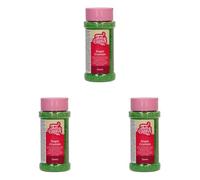FunCakes Sugar Crystals -Vert-: Saupoudrage pour gâteaux, excellent goût, parfait pour la décoration de gâteaux, saupoudrage pour cupcakes. 80 g. (Lot de 3)