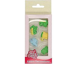 FunCakes Sugar Decorations, Figurines en Sucre, Dinosaurs, 12 Pièces | Prêtes à l'Emploi pour la Décoration de Gâteaux, Parfaites pour Cupcakes, Muffins et Plus Encore, Décorations Comestibles