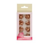 FunCakes Sugar Decorations, Figurines en Sucre, Sterne Bronzegold, 24 Pcs