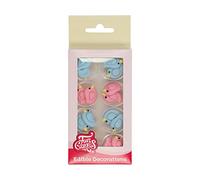 FunCakes Sugar Decorations Love Birds: prêt à l'emploi pour la décoration de gâteau, parfait pour les cupcakes, muffins et plus, certifié sans gluten, ensemble / 16