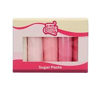 FunCakes Sugar Paste Pâte à Sucre Multipack, Pink, 5x100 g | Facile à Utiliser, Lisse, Flexible, Souple et Malléable, Parfait pour Décorer les Gâteaux, Halal, Casher et Sans Gluten