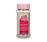 FunCakes Perles en Sucre Petit Argent Métallique: sprinkles gâteau, bon goût, parfait pour la décoration de gâteaux, perles de sucre comestibles. 80 g.