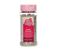 FunCakes Sugar Strands, Vermicelles en Sucre, Metallic Silver, 80 g