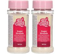 FunCakes Vermicelles de Sucre Blanc: Sprinkles gâteau, Bon Goût, Parfait pour la Décoration de Gâteau, Sprinkles Cupcake. 80 g. (Lot de 2)