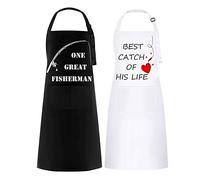 FunChaos 2 Couple Tabliers, Mr & Mrs Tabliers, Blancs et Noirs Tablier, Cadeaux pour Fiançailles de Mariage, Anniversaire, Saint Valentin, Personnalisé Tablier pour Couple (Imperméable)