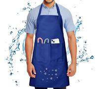 FunChaos Tablier de Chef pour Hommes et Femmes Ajustable Tablier avec 2 Poches Facile à Nettoyer Résistant Imperméable et à l'huile Tablier Professionnel pour Cuisine, Jardinage, Peinture, BBQ, Bleu