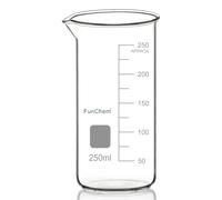 FunChem Lot de 1 gobelet en verre borosilicate gradué avec bec verseur 250 ml