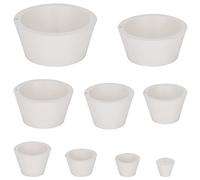 FunChem Lot de 9 cônes d'adaptateur de filtre - Blanc - Résistant à l'usure - Bouchon en caoutchouc - Pour entonnoir de livre - Surface lisse
