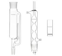 FunChem Soxhlet Lot de 3 Extracteur Soxhlet en verre borosilicate 45/40 avec condensateur Allihn et manchon d'extraction